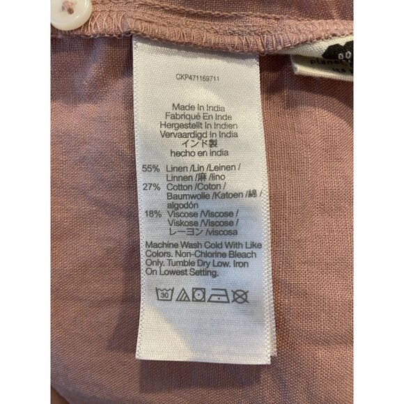 Madewell Linen Blend Alexandra Button Front Dress Pockets Blush Pink Large L - Picture 4 of 4